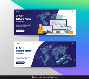 forex trading banner templates computer global chart decor