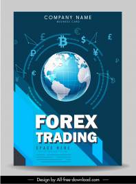forex  trading flyer template dynamic globe currency symbols decor