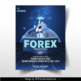 forex trading flyer template robot hand earth decor