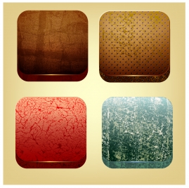 four sets of square ecologic pattern icons