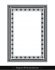 frame decorative template elegant symmetric decor black white sketch