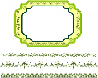 frame design rounded style and border pattern collection
