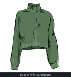 french style sweater template classical handdrawn sketch
