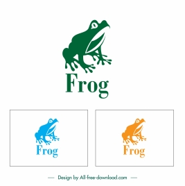 frog logo template flat handdrawn silhouette sketch