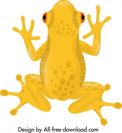 frog wild animal icon yellow design cartoon sketch