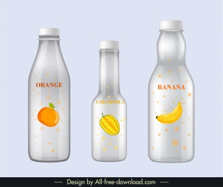 fruit juice label templates shiny modern flat sketch