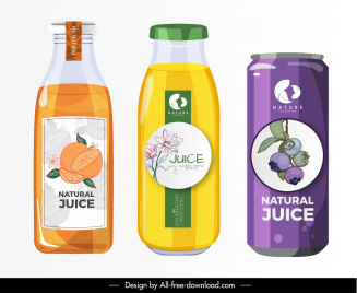 fruit juice labels template elegant flat handdrawn decor