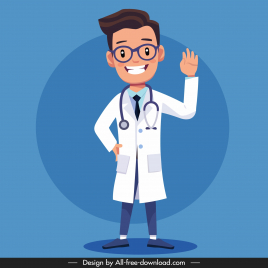 funny doctor design elements dynamic cartoon character