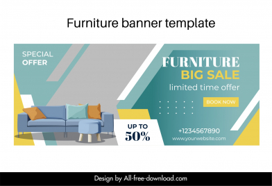furniture advertising poster template modern elegant sofa chair