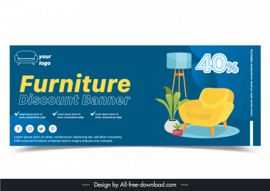 furniture discount banner template elegant contrast design