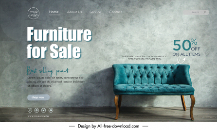 furniture discount landing page template elegant classic