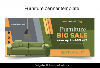 furniture poster template elegant sofa light decor
