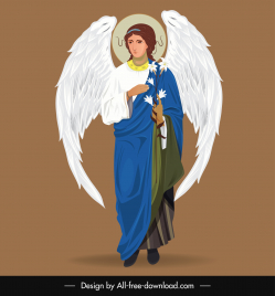 gabriel angel islamic icon winged lady cartoon character design