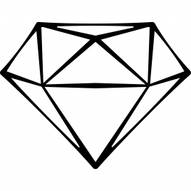 gem diamond sign icon geometric 3d sketch