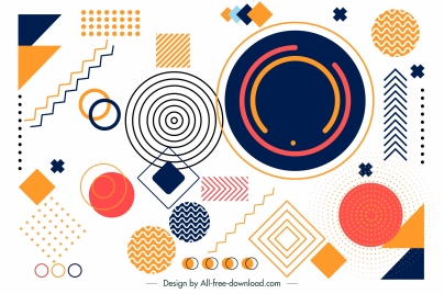 geometry background template colorful flat shapes sketch