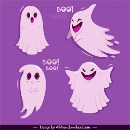 ghost characters icons funny cartoon sketch