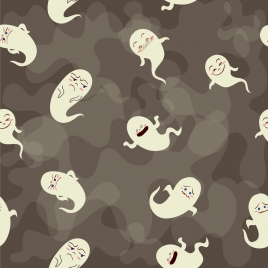 ghost pattern background funny stylized icons