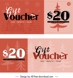 gift voucher templates blurred classic christmas elements decor