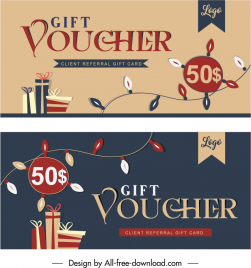 gift voucher templates classical handdrawn dynamic