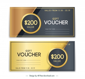 gift voucher templates luxury golden black decor