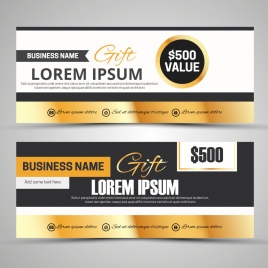 gift voucher templates with black yellow white colors