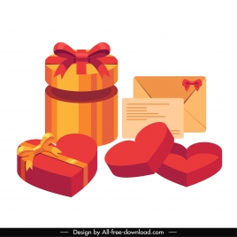 gifts design elements colored 3d sketch
