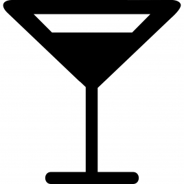 glass martini alt sign icon flat black white sketch
