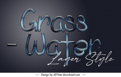 glass water lager style text template modern flat calligraphic sketch