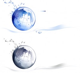 Globe earth and water