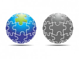Globe in puzzle