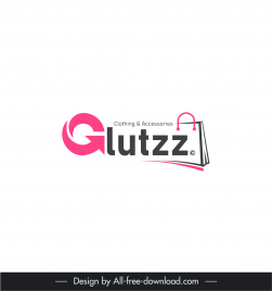 glutzz logo template bag, arrow texts decor