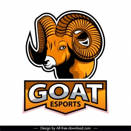 goat logotype colored modern flat sketch