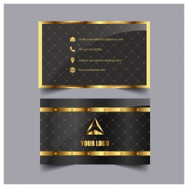 golden frame card design with black background