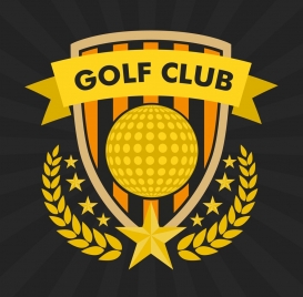 golf club logo classical yellow design