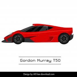 gordon murray t50 car model icon modern side view design