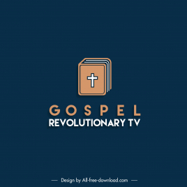 gospel revolutionary tv logo template elegant bible book sketch classical design