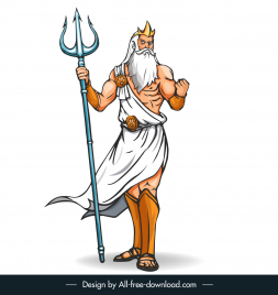 greek god zeus icon dynamic cartoon character design