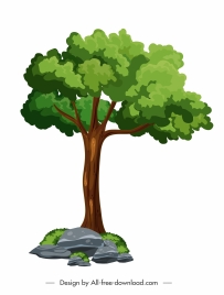 growth tree icon colorful sketch