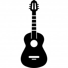 guitar sign icon flat silhouette outline
