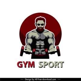 gymnasium sport icon muscle man sketch dark design