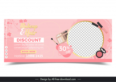 hair makeup discount banner template dynamic tools checkered