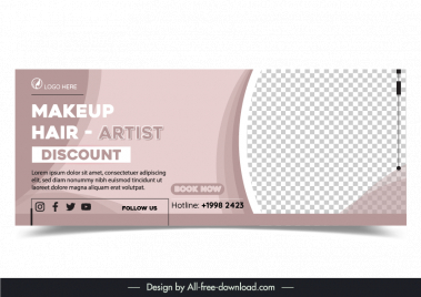 hair  makeup discount poster template elegant classic checkered