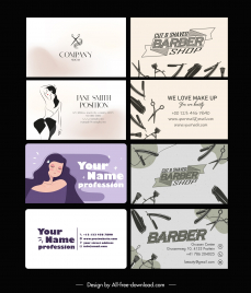 hair salon business card templates collection classical design