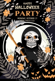halloween party banner death flowers decor dark classic
