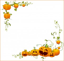 Halloween Pumpkin  Corner frame