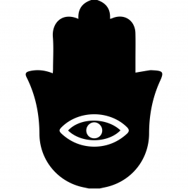 hamsa amulet sign icon flat silhouette symmetric design