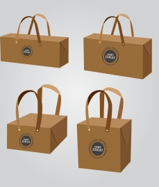 handy bags templates brown 3d design