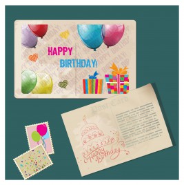 happy birthday card and stamp