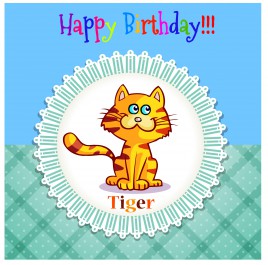 happy birthday tiger in frame