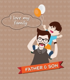 happy family theme design father and kid style